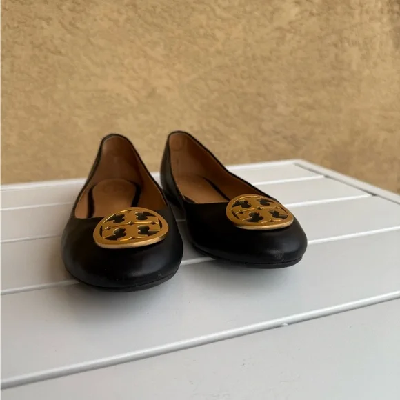 Tory Burch Benton Ballet Flats in Black Nappa Leather - Picture 3 of 16